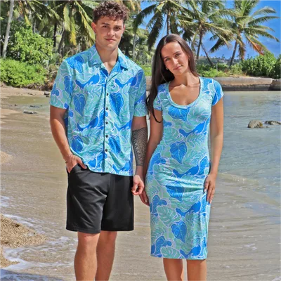 Lagoon Monstera_Seaside Shirt~Amara Maxi