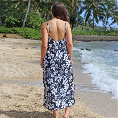 Midnight Hibiscus_Lila Maxi-Back