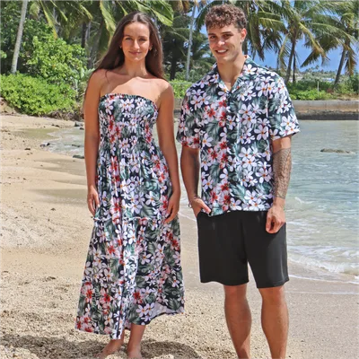 Vintage Hibiscus_Nohea Maxi~Seaside Shirt