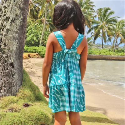 Palaka Leaf Teal_Rosanna Dress-Back