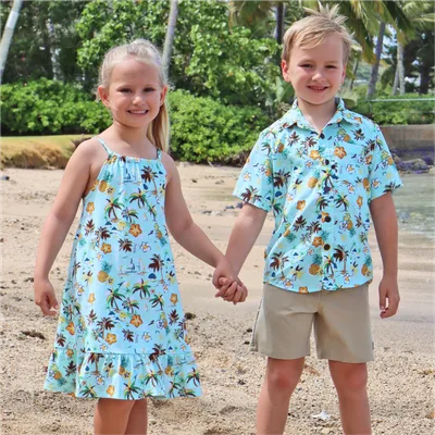 Island Palm_Alana Dress~Island Shirt